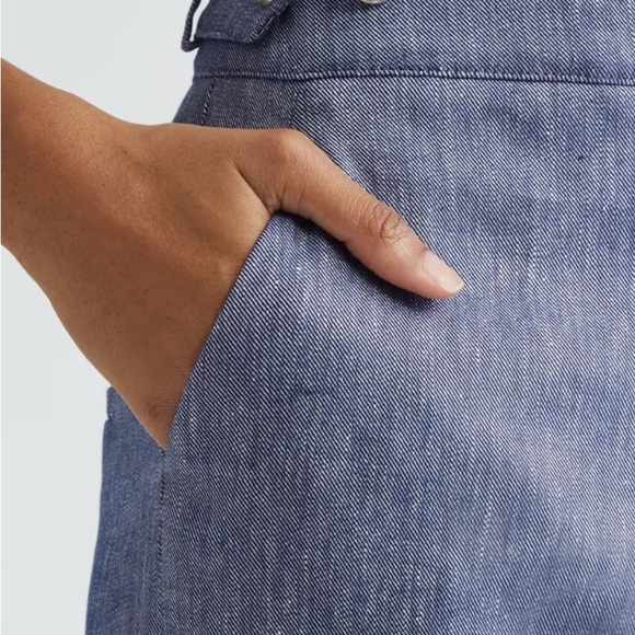 Veronica Beard Aubrie Crop Flare Linen Blend Pants - Picture 6 of 15